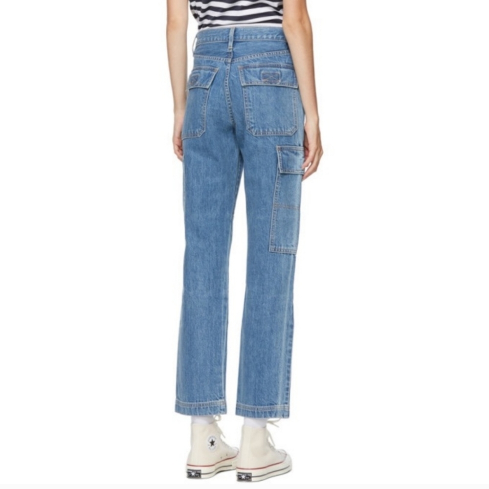 SLVRLAKE - Savior Denim Jeans Size 27 Blue Medium Wash Cargo Pants Retail $329 - Picture 6 of 16